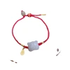 In the year of one's zodiac sign, the tiger will be full of vigor. Red rope woven bracelet, Hetian jade Auspicious Tiger lucky red rope bracelet gift, couple style Item Picture